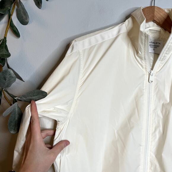 Athleta Cream Full Zip Windbreaker Jacket - Picture 3 of 8